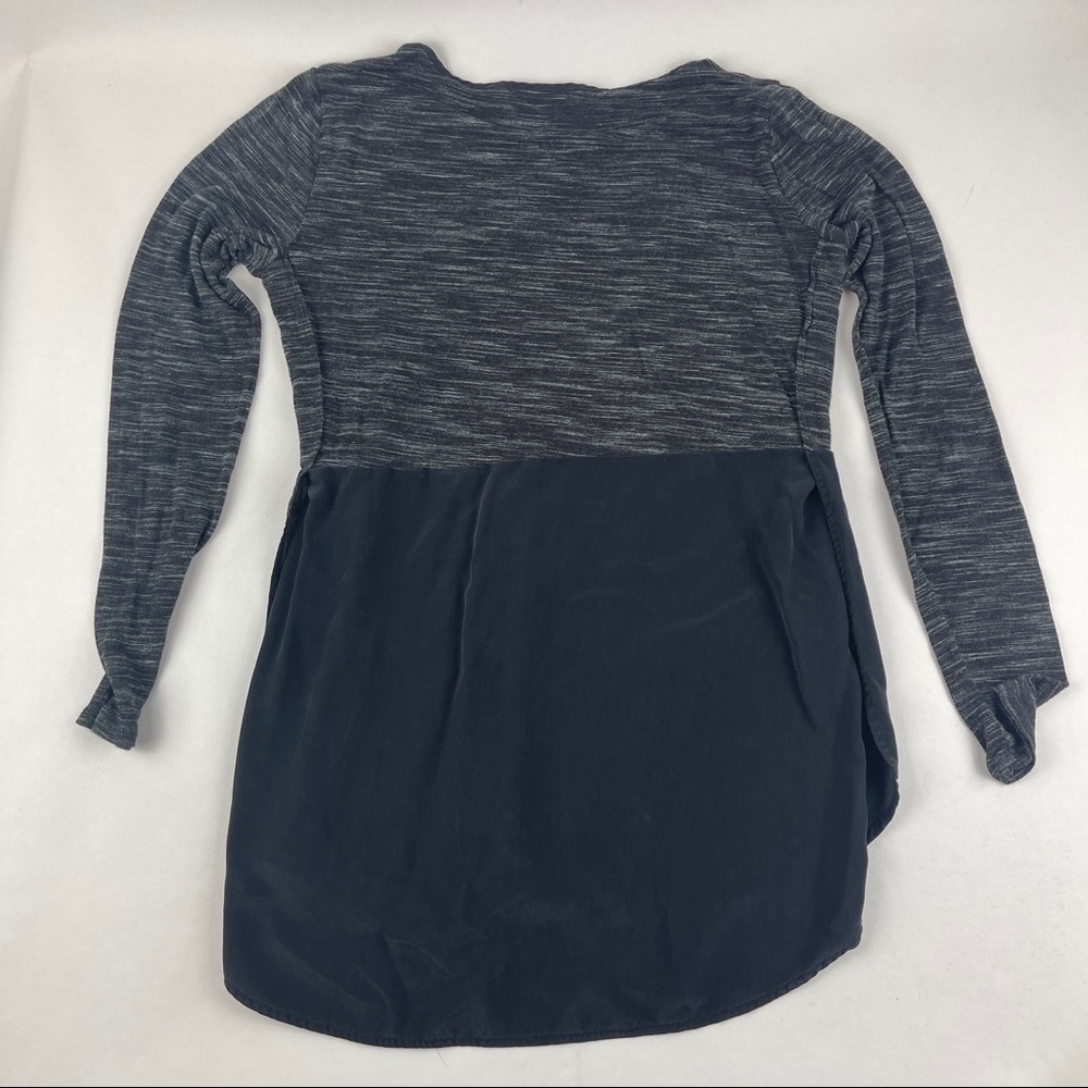 Vince Blouse Womens Small Gray Black Long Sleeve - Picture 7 of 7